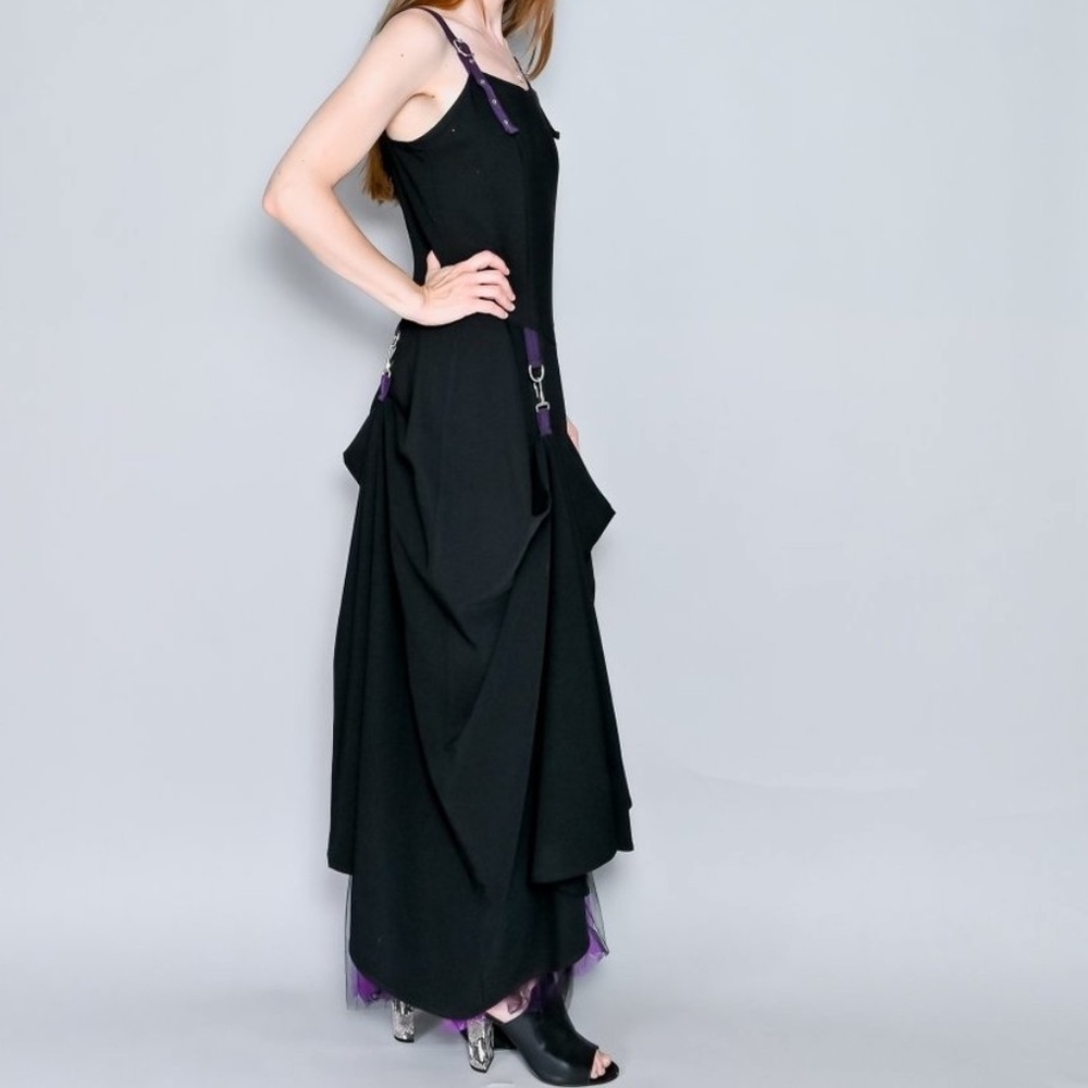 Lip Service Garter Hook Goth Ball Gown Dress L - Picture 7 of 13